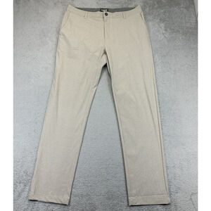 Linksoul Boardwalker Chino Pants Men's Size 38 x 34 Tan Flat Front Golf EUC